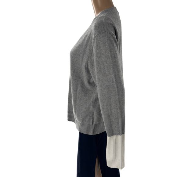Summersalt Gray Two Tone Cotton Cashmere Cardigan Sweater - Picture 8 of 12